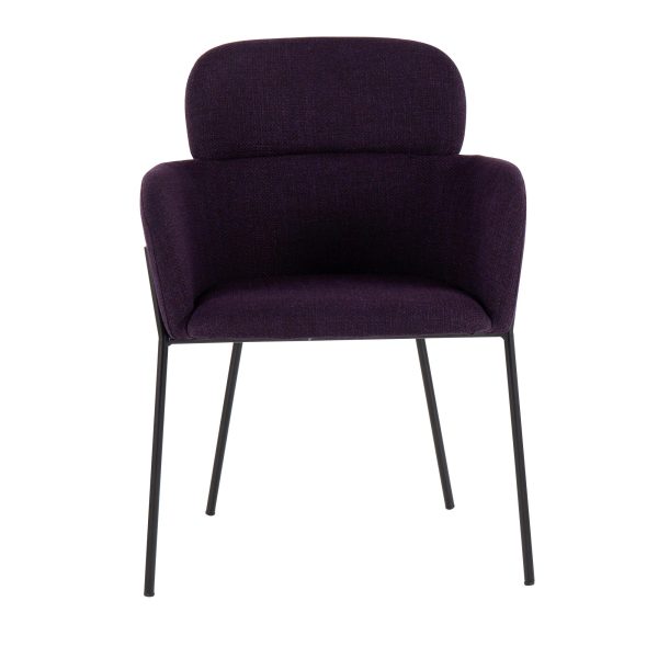 Milan Black Metal Purple Noise Contemporary Chairs Set of 2 9