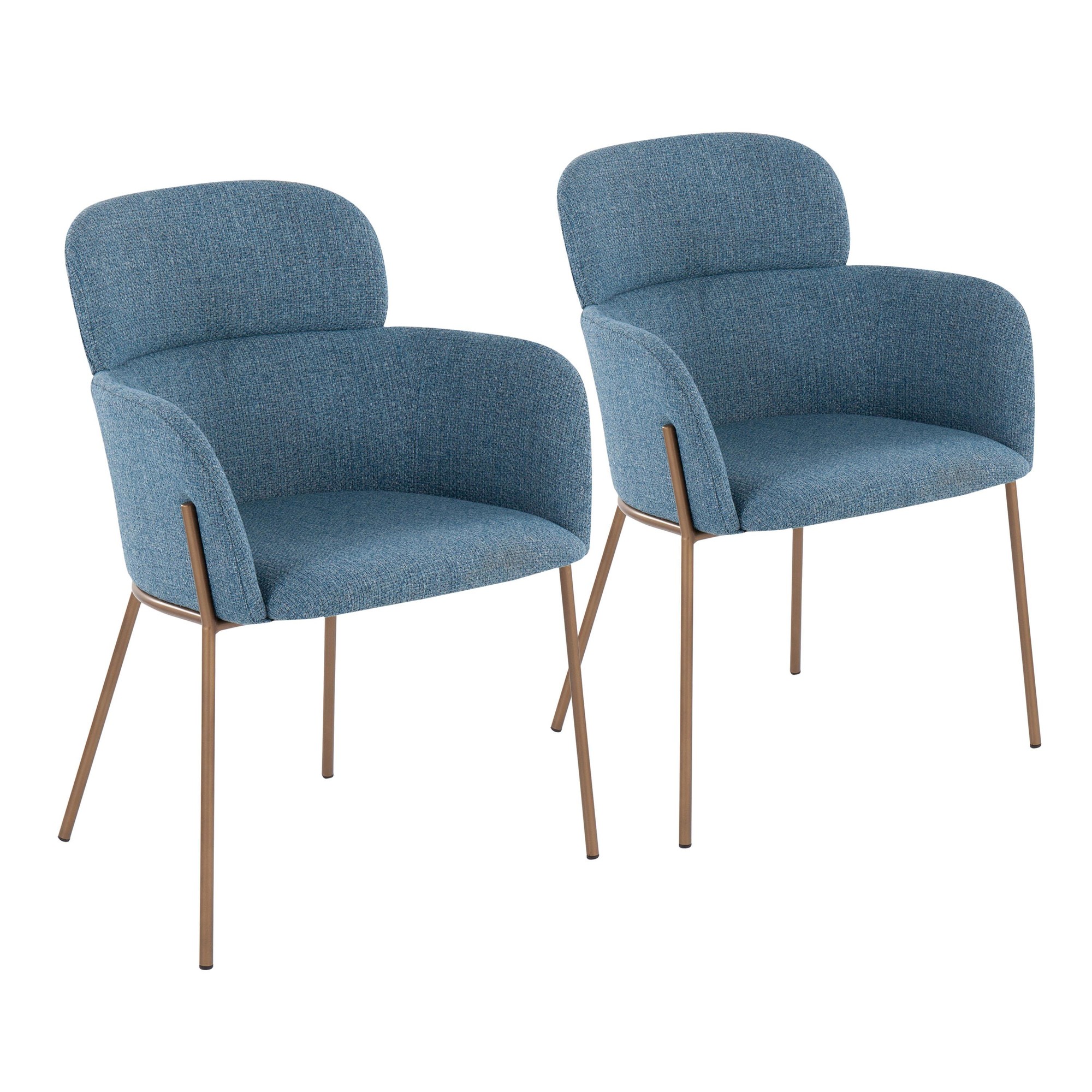 Milan Contemporary Blue Fabric Accent Chairs (Set of 2) 4 Milan Contemporary Blue Fabric Accent Chairs (Set of 2) - Image 4