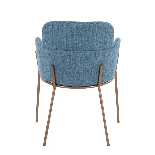 Milan Contemporary Blue Fabric Accent Chairs Set of 2 7