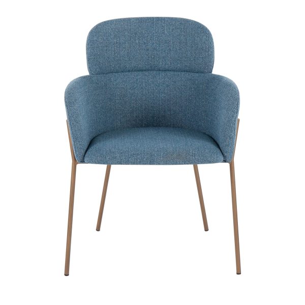 Milan Contemporary Blue Fabric Accent Chairs Set of 2 8