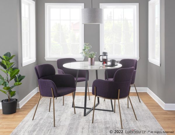 Milan Purple Contemporary Dining Chairs Set of 2 3