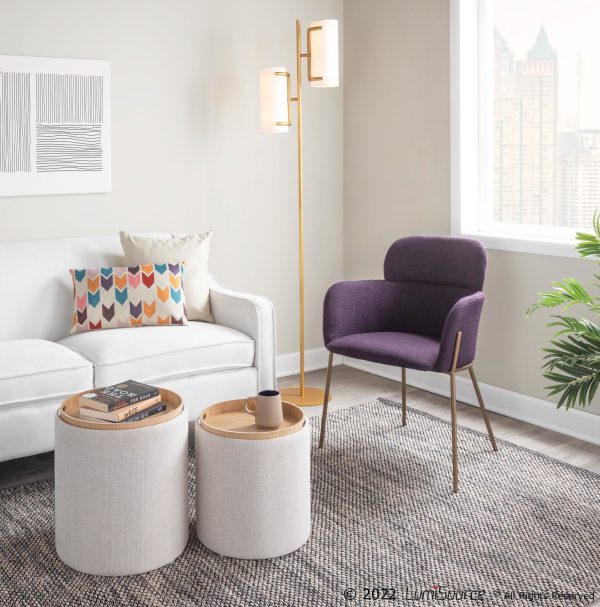 Milan Purple Contemporary Dining Chairs Set of 2