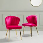 Milia Fuchsia Velvet Channel-Tufted Side Chairs 6 Milia Fuchsia Velvet Channel-Tufted Side Chairs