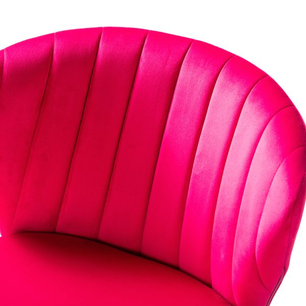 Milia Fuchsia Velvet Channel Tufted Side Chairs 4