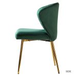 Milia Green Velvet Channel Tufted Dining Side Chair Set 8 Milia Green Velvet Channel Tufted Dining Side Chair Set