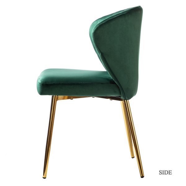 Milia Green Velvet Channel Tufted Dining Side Chair Set 2