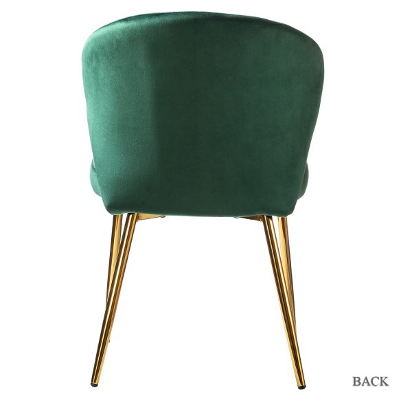 Milia Green Velvet Channel Tufted Dining Side Chair Set 3
