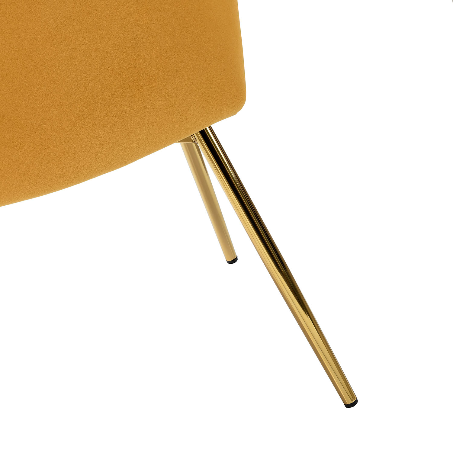 Milia Mustard Velvet Channel Tufted Dining Side Chairs 4 Milia Mustard Velvet Channel Tufted Dining Side Chairs - Image 4