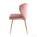Milia Pink Velvet Channel-Tufted Dining Side Chairs 8 Milia Pink Velvet Channel-Tufted Dining Side Chairs