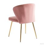 Milia Pink Velvet Channel-Tufted Dining Side Chairs 9 Milia Pink Velvet Channel-Tufted Dining Side Chairs