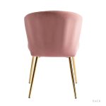 Milia Pink Velvet Channel-Tufted Dining Side Chairs 10 Milia Pink Velvet Channel-Tufted Dining Side Chairs