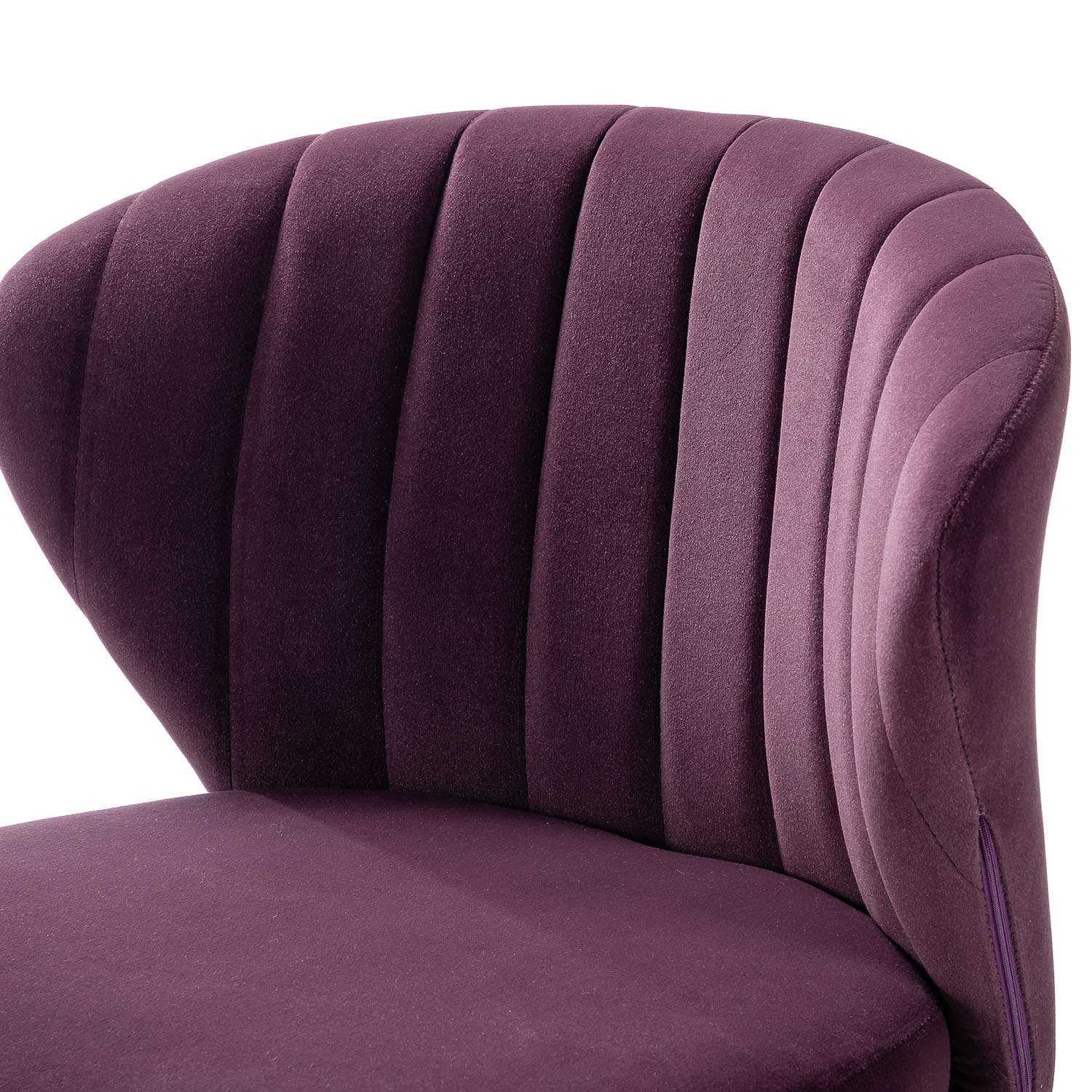 Milia Purple Velvet Channel Tufted Dining Side Chairs 5 Milia Purple Velvet Channel Tufted Dining Side Chairs - Image 5