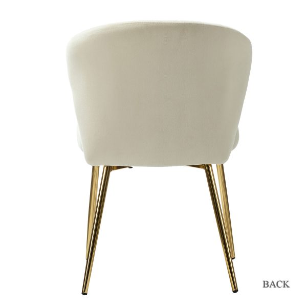 Milia Tan Velvet Channel Tufted Dining Side Chairs 2