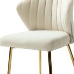 Milia Tan Velvet Channel Tufted Dining Side Chairs 9 Milia Tan Velvet Channel Tufted Dining Side Chairs