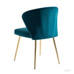 Milia Teal Velvet Channel Tufted Dining Side Chairs 9 Milia Teal Velvet Channel Tufted Dining Side Chairs