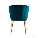 Milia Teal Velvet Channel Tufted Dining Side Chairs 10 Milia Teal Velvet Channel Tufted Dining Side Chairs