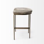 Millie 16.75 X 17.75 X 26.25 Hair-on-hide Seat W/ Gold Metal Frame Counter Stool