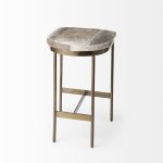 Millie 16.75 X 17.75 X 26.25 Hair-on-hide Seat W/ Gold Metal Frame Counter Stool