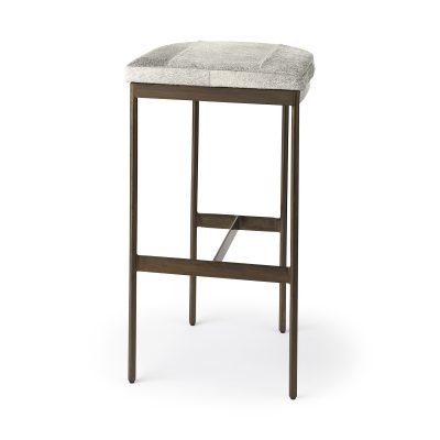 Millie 16.75 X 17.75 X 30 Hair-on-hide Seat W/ Gold Frame Bar Stool
