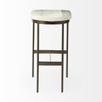 Millie 16.75 X 17.75 X 30 Hair-on-hide Seat W/ Gold Frame Bar Stool