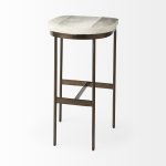 Millie 16.75 X 17.75 X 30 Hair-on-hide Seat W/ Gold Frame Bar Stool