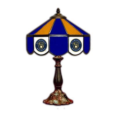 Milwaukee Brewers Tiffany Style Glass Table Lamp 21 Inch