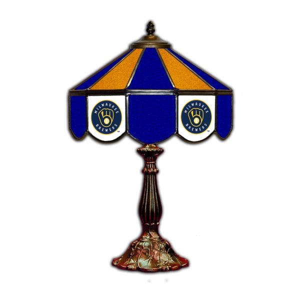 Milwaukee Brewers Tiffany Style Glass Table Lamp 21 Inch