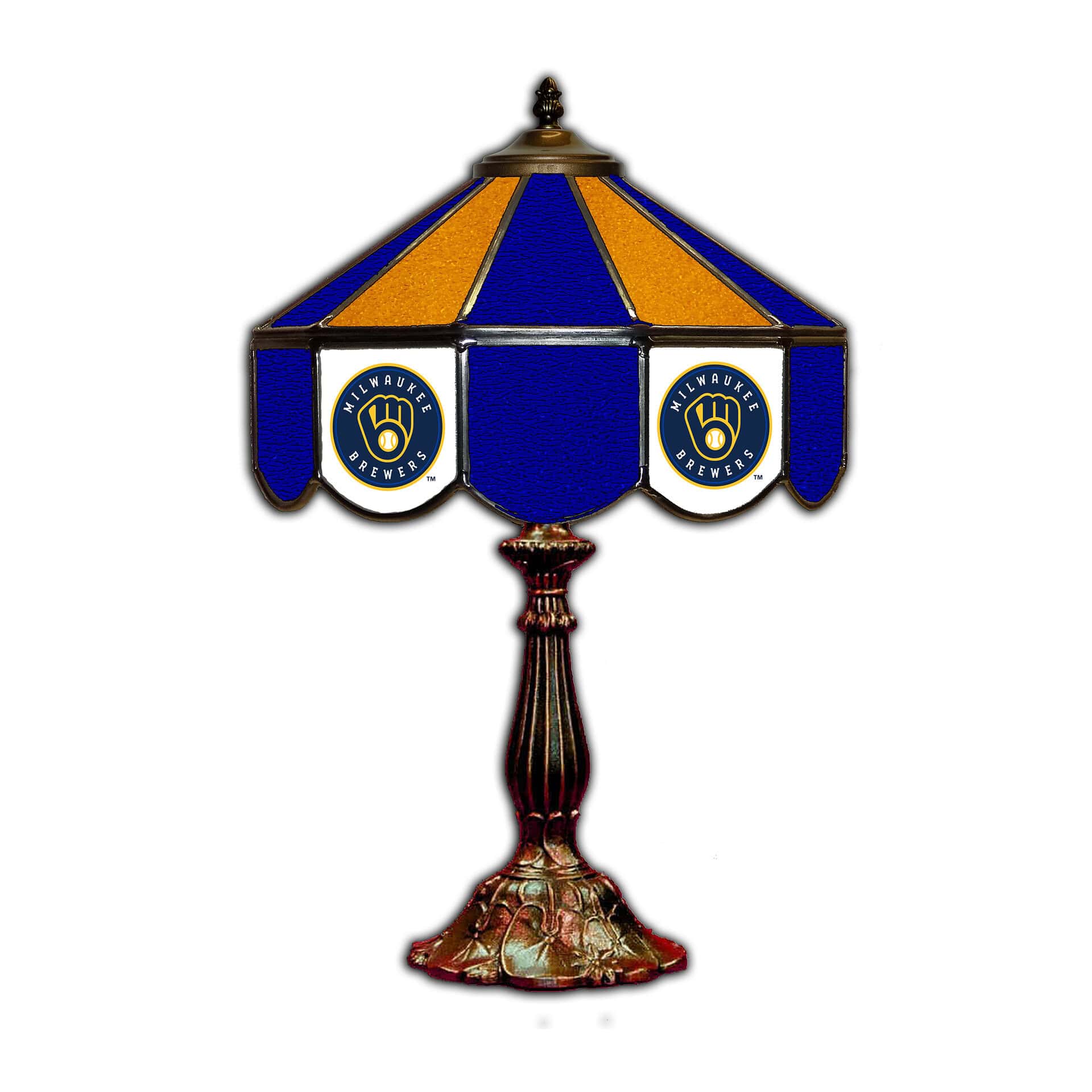 Milwaukee Brewers Tiffany Style Glass Table Lamp 21 Inch 1 Milwaukee Brewers Tiffany Style Glass Table Lamp 21 Inch