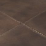 Minara 36" Square Brown Leather Wrapped w/Wood Base Ottoman