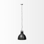 Minerva 19x22 Metallic Gray Hammered Detail Pendant Light