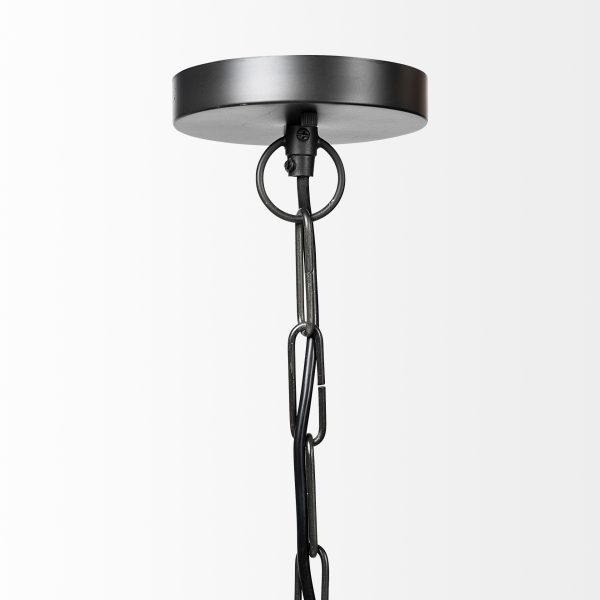 Minerva 19x22 Metallic Gray Hammered Detail Pendant Light 3