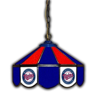 Minnesota Twins Stained Glass 14 Inch Hanging Pub Light