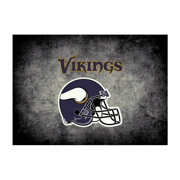 Minnesota Vikings 6x8 Distressed Area Rug