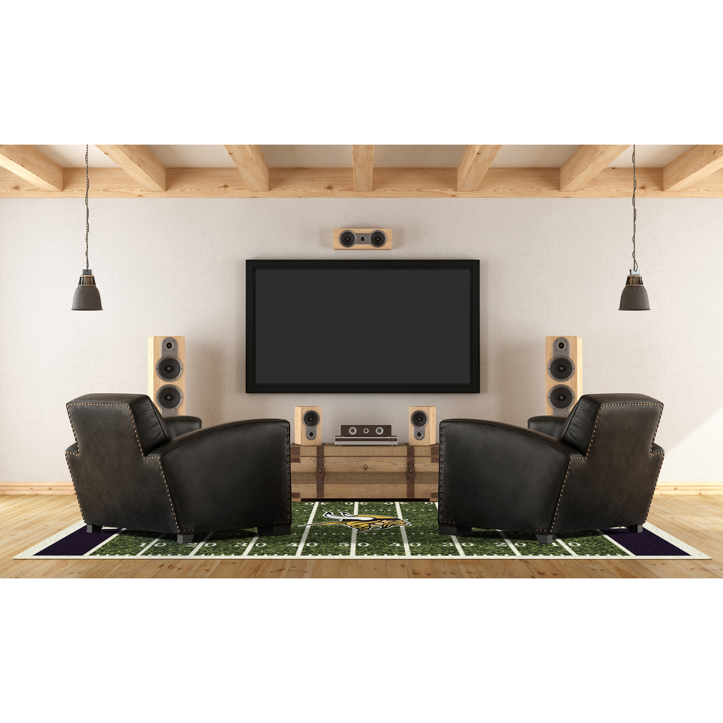 Minnesota Vikings 6x8 Homefield Football Field Area Rug