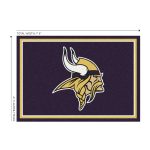 Minnesota Vikings 6x8 Spirit Area Rug Team Colors Logo