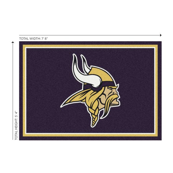 Minnesota Vikings 6x8 Spirit Area Rug Team Colors Logo