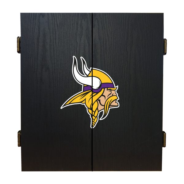 Minnesota Vikings Bristle Dartboard Cabinet Set 6