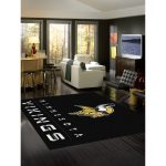 Minnesota Vikings Chrome 8x11 Area Rug Officially Licensed NFL