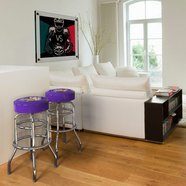 Minnesota Vikings Chrome Logo American Crafted Bar Stool 1