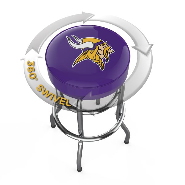 Minnesota Vikings Chrome Logo American Crafted Bar Stool 3