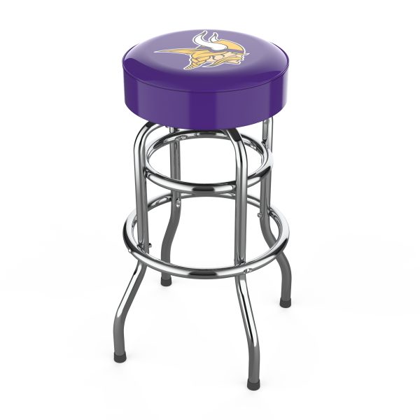 Minnesota Vikings Chrome Logo American Crafted Bar Stool 4