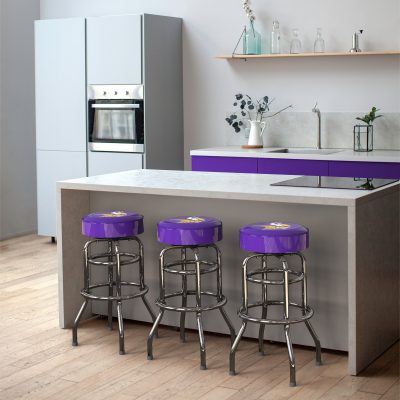 Minnesota Vikings Chrome Logo American Crafted Bar Stool