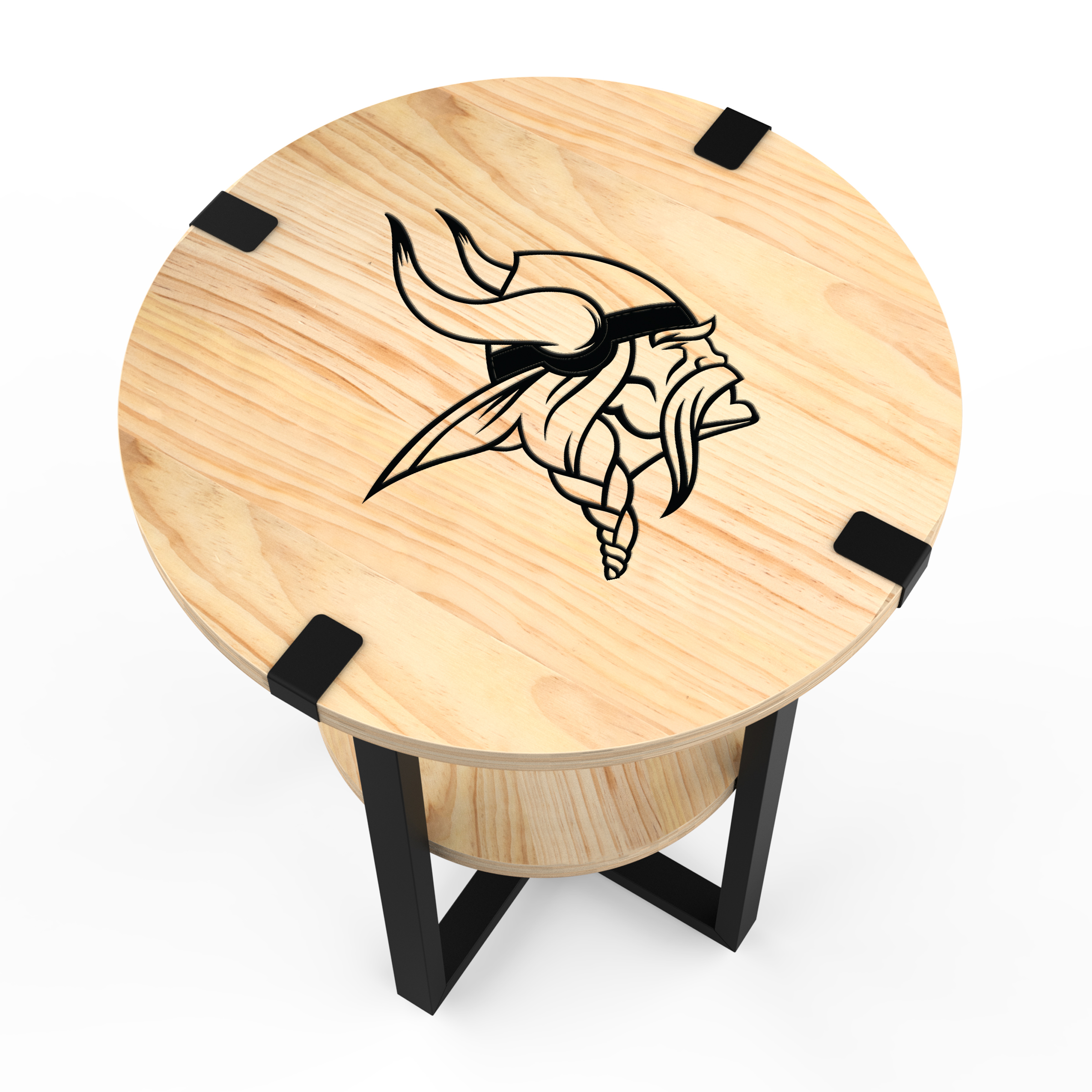 Minnesota Vikings Laser Etched Charging Station Side Table 4 Minnesota Vikings Laser Etched Charging Station Side Table - Image 4