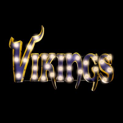 Minnesota Vikings Lighted Recycled Metal Wordmark Logo Sign NFL