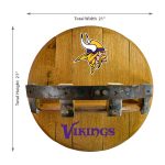 Minnesota Vikings Oak Whiskey Barrel Bar Shelf