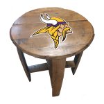 Minnesota Vikings Oak Whiskey Barrel Side Table NFL