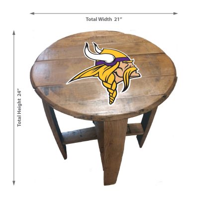 Minnesota Vikings Oak Whiskey Barrel Side Table NFL