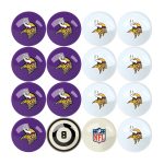 Minnesota Vikings Regulation Billiard Ball Set with Numbers
