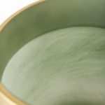 Minty 9.9L x 9.9W x 9.6H Green Glass Vase W/Matte Gold Metal Neck Cuff
