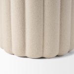 Mira Tall Textured Blush Beige Fluted Ceramic Vase